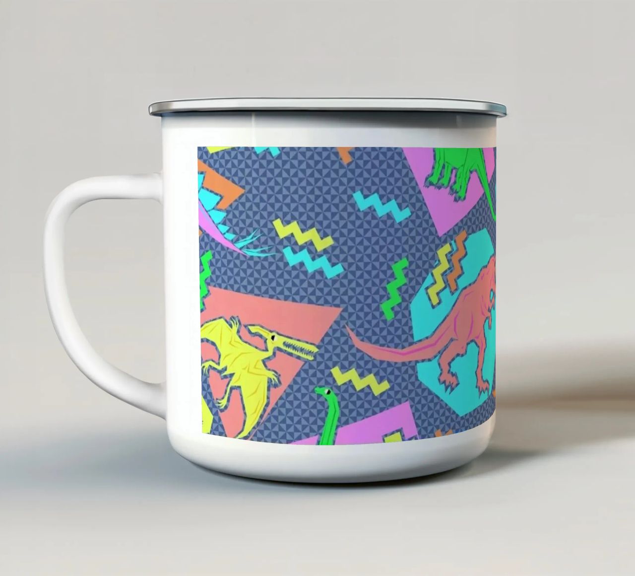 90's Dinosaur Pattern tazza in smalto da Chobopop