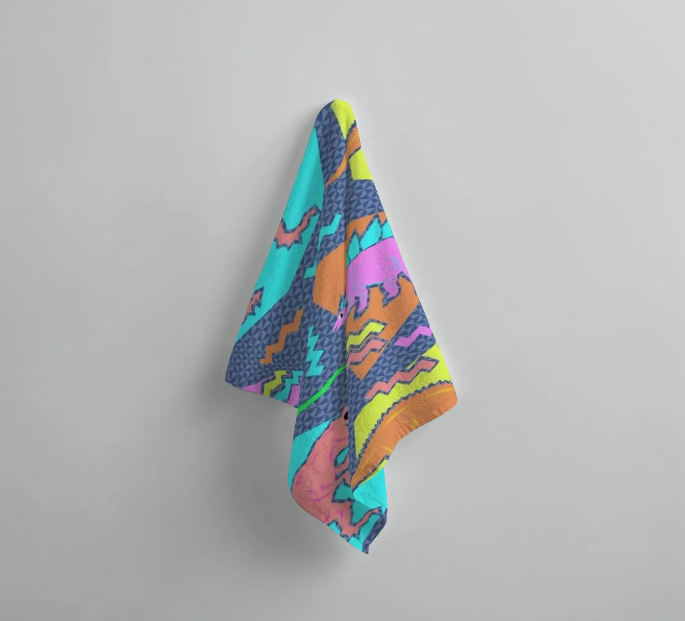 90's Dinosaur Pattern badhanddoek van Chobopop