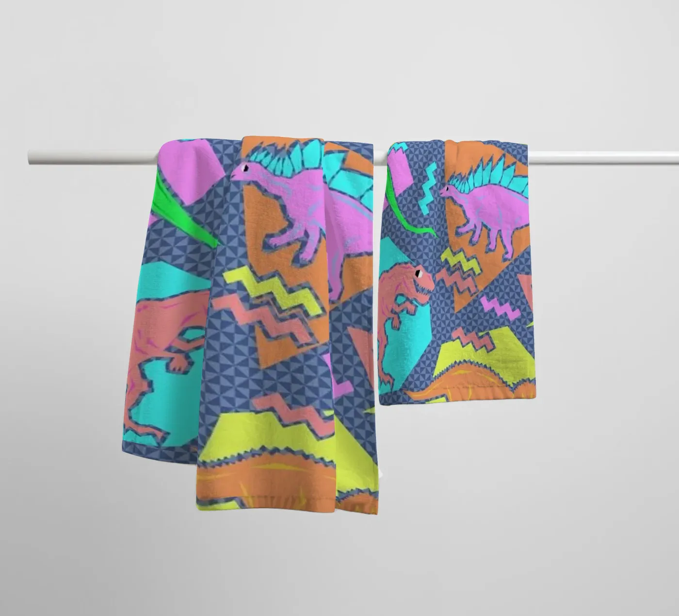 90's Dinosaur Pattern badhanddoek van Chobopop