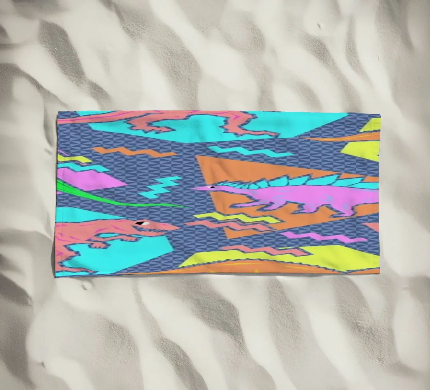 90's Dinosaur Pattern beach towel by Chobopop