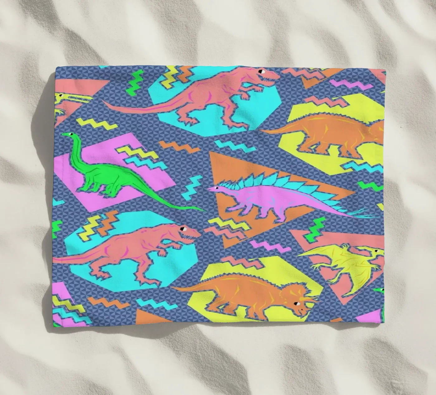 90's Dinosaur Pattern beach towel by Chobopop
