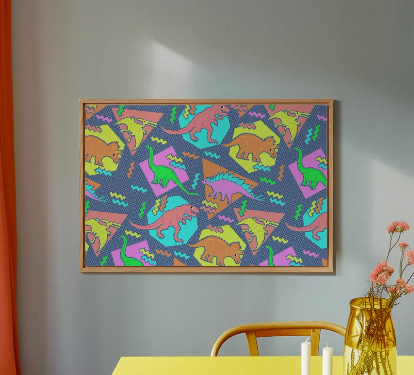 90's Dinosaur Pattern alluminio dibond da Chobopop