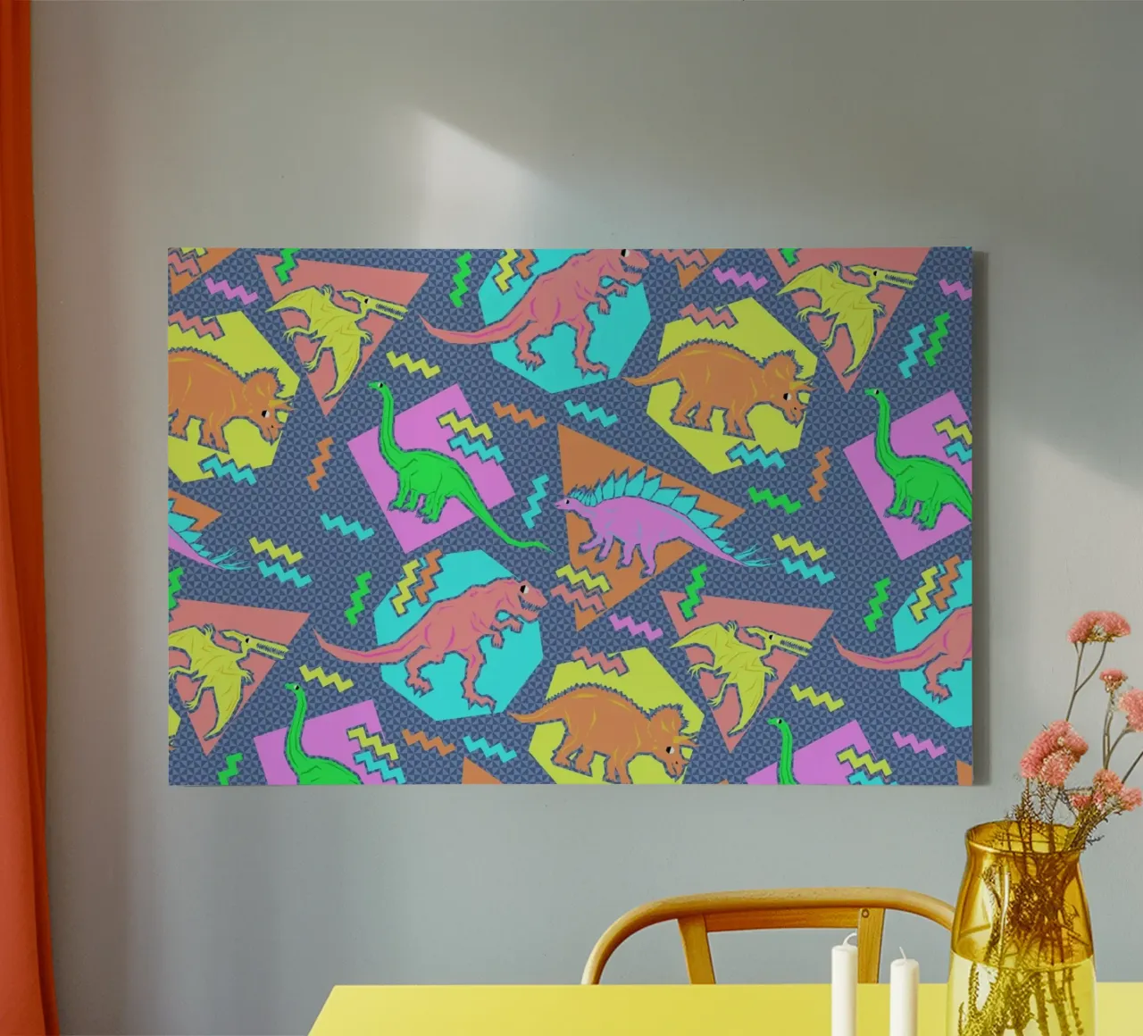 90's Dinosaur Pattern tela da Chobopop