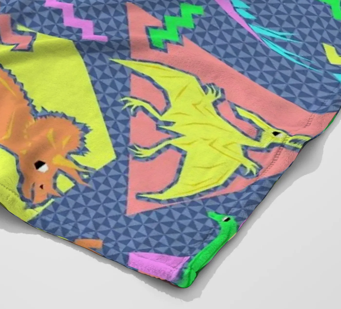 90's Dinosaur Pattern fleece blanket by Chobopop