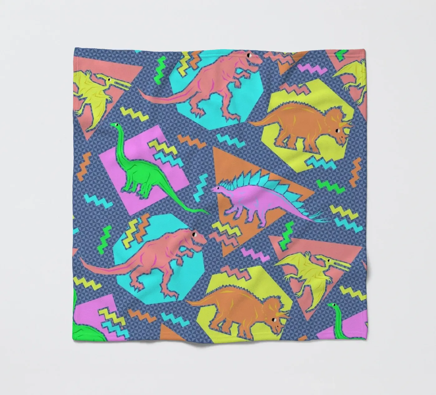 90's Dinosaur Pattern fleece blanket by Chobopop