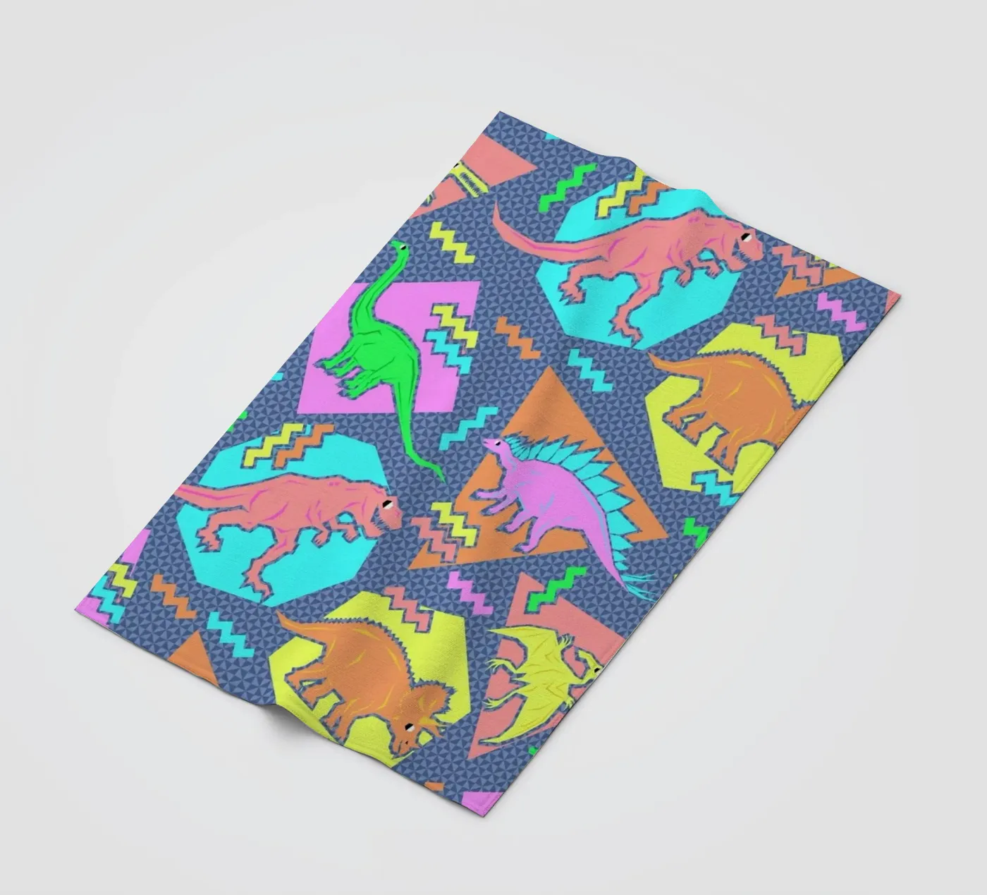 90's Dinosaur Pattern fleece blanket by Chobopop