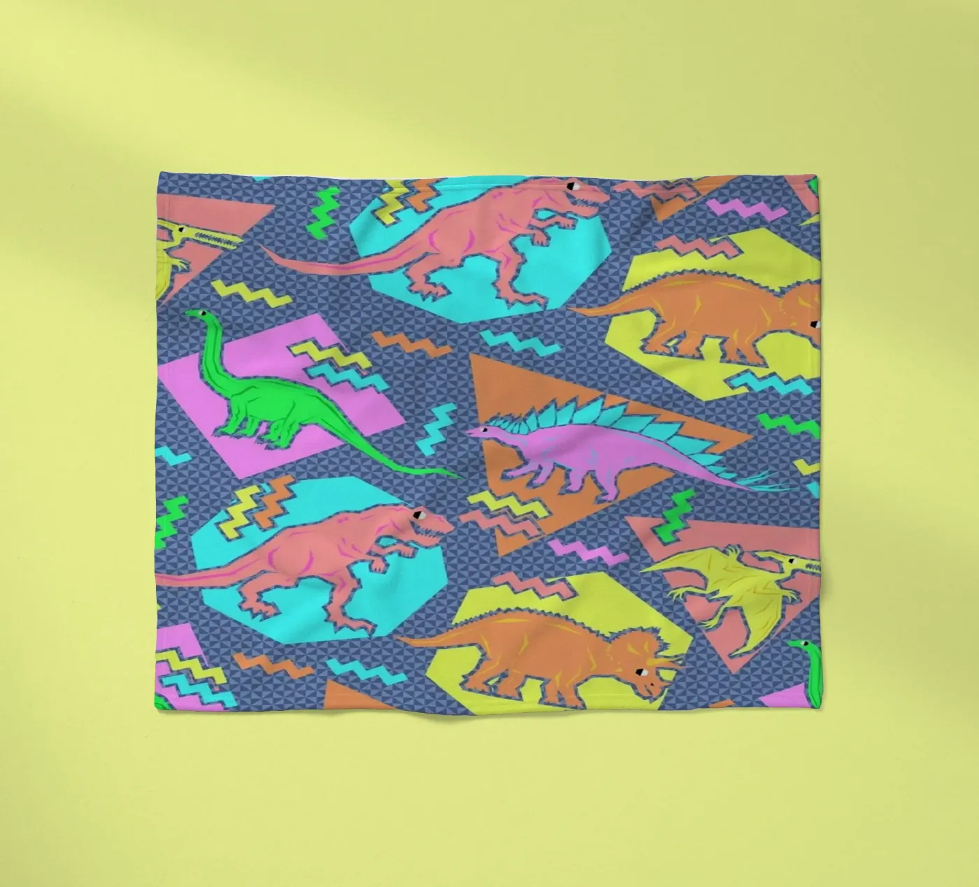 90's Dinosaur Pattern fleece blanket by Chobopop