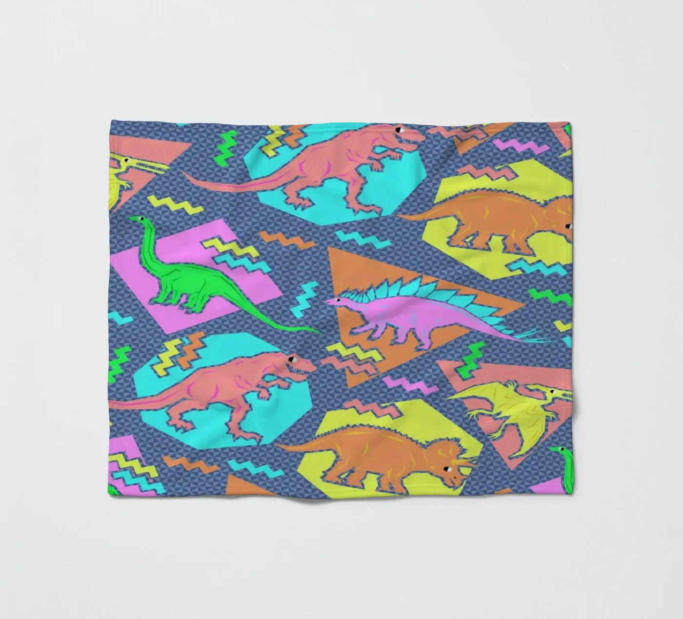 90's Dinosaur Pattern fleece blanket by Chobopop