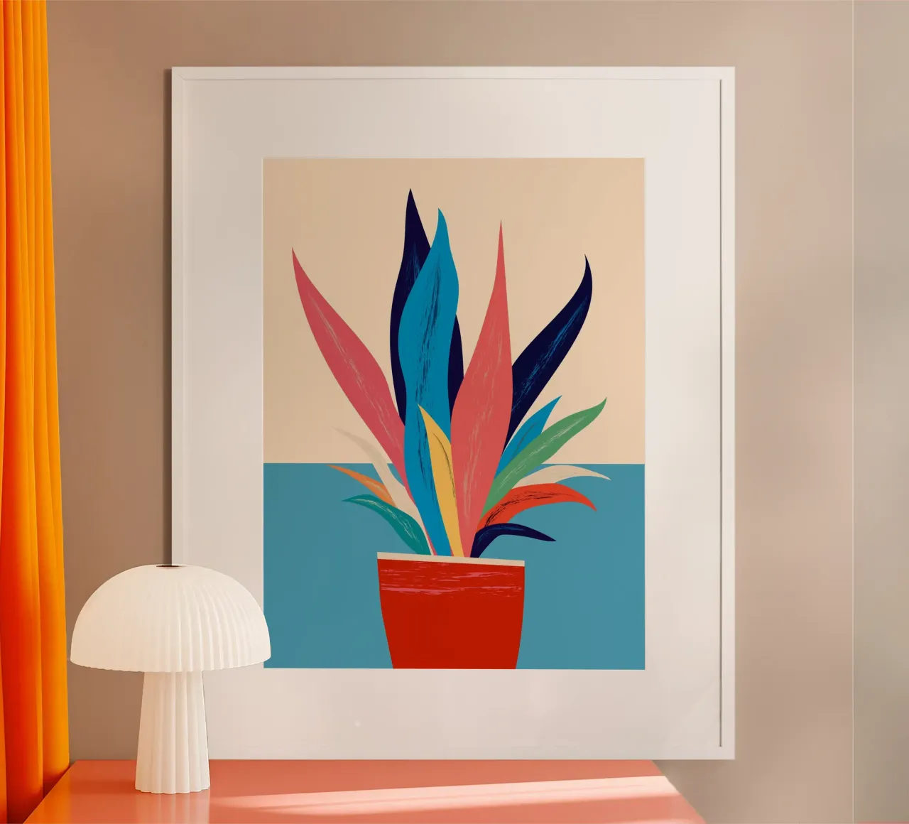 Moderne abstrakte Kunst Pflanze 19 Poster von ThingDesign