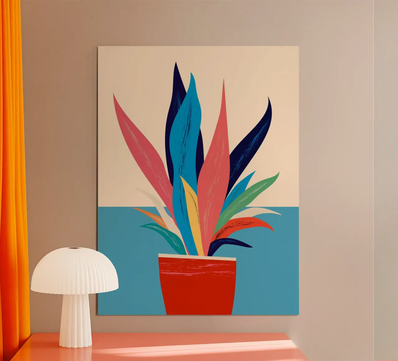 Moderne abstrakte Kunst Pflanze 19 Poster von ThingDesign