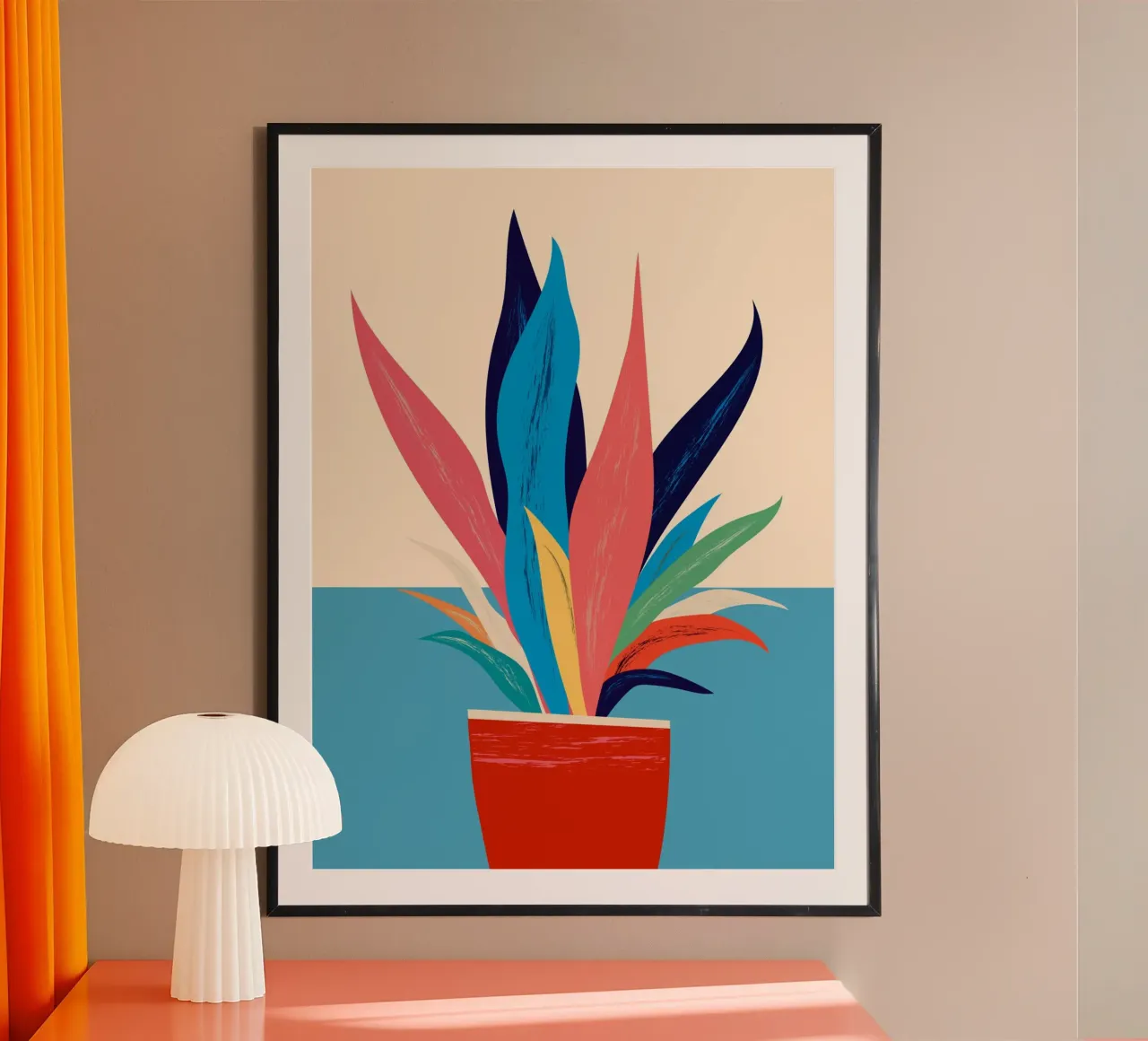 Moderne abstrakte Kunst Pflanze 19 Poster von ThingDesign