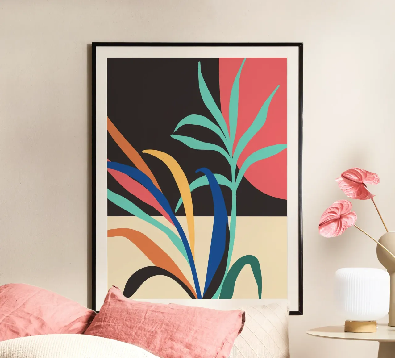Moderne abstrakte Kunst Pflanze 7 Poster von ThingDesign