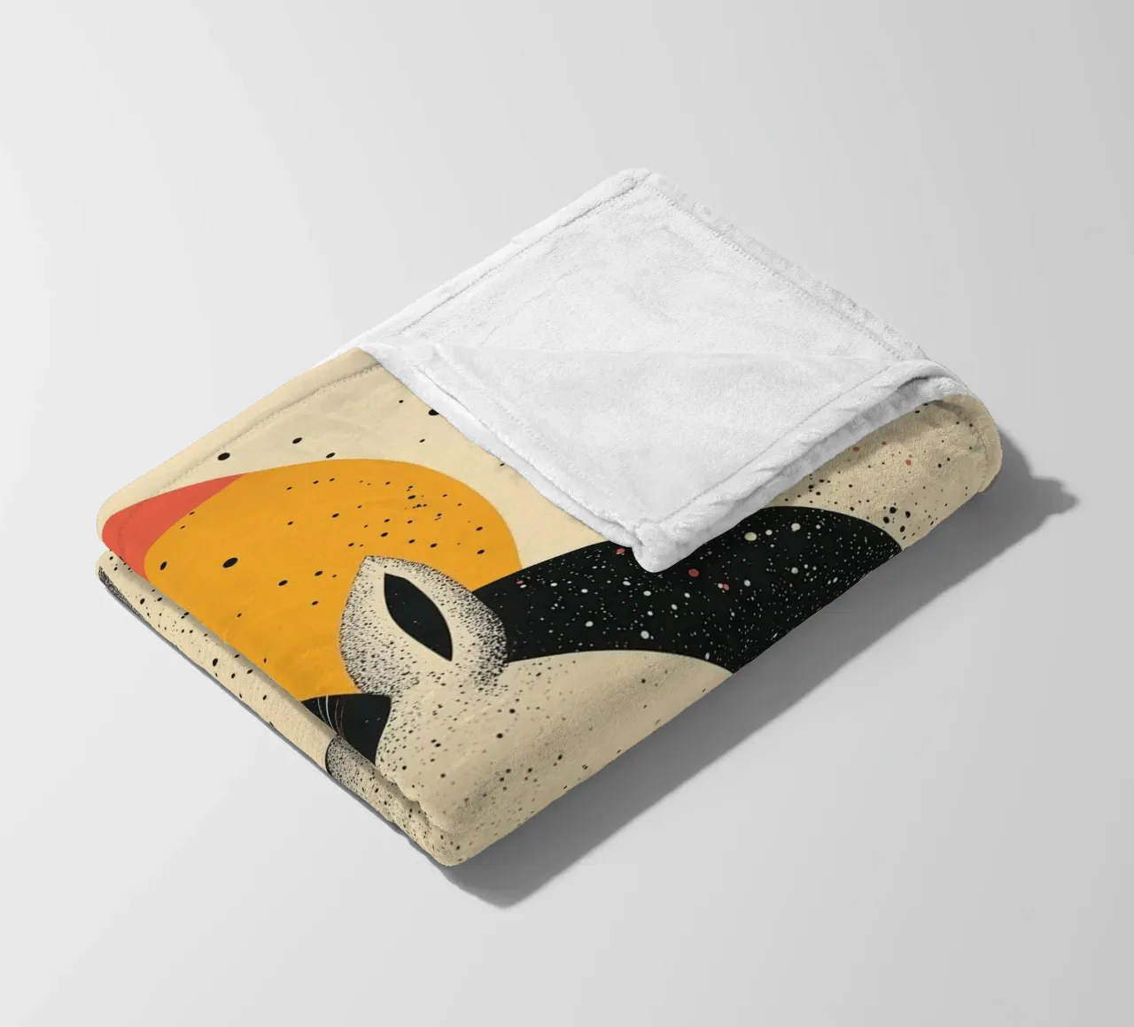 Unicorn with moon | Romantic print fleece blanket by Autofocus