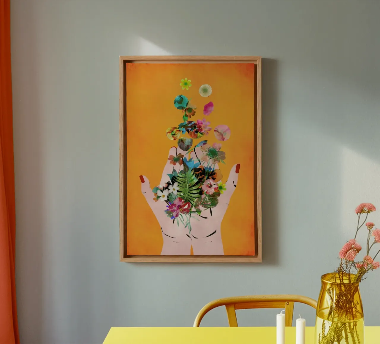 Frida's Hands canvas met Baklijst van treechild