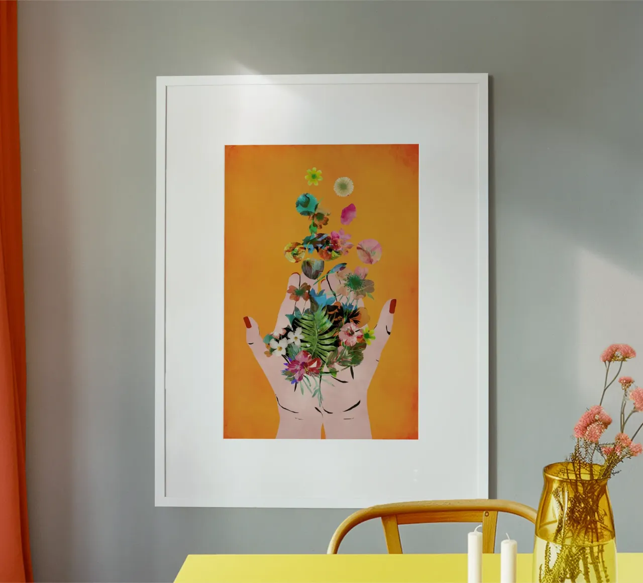 Frida's Hands poster met kunststof frame van treechild