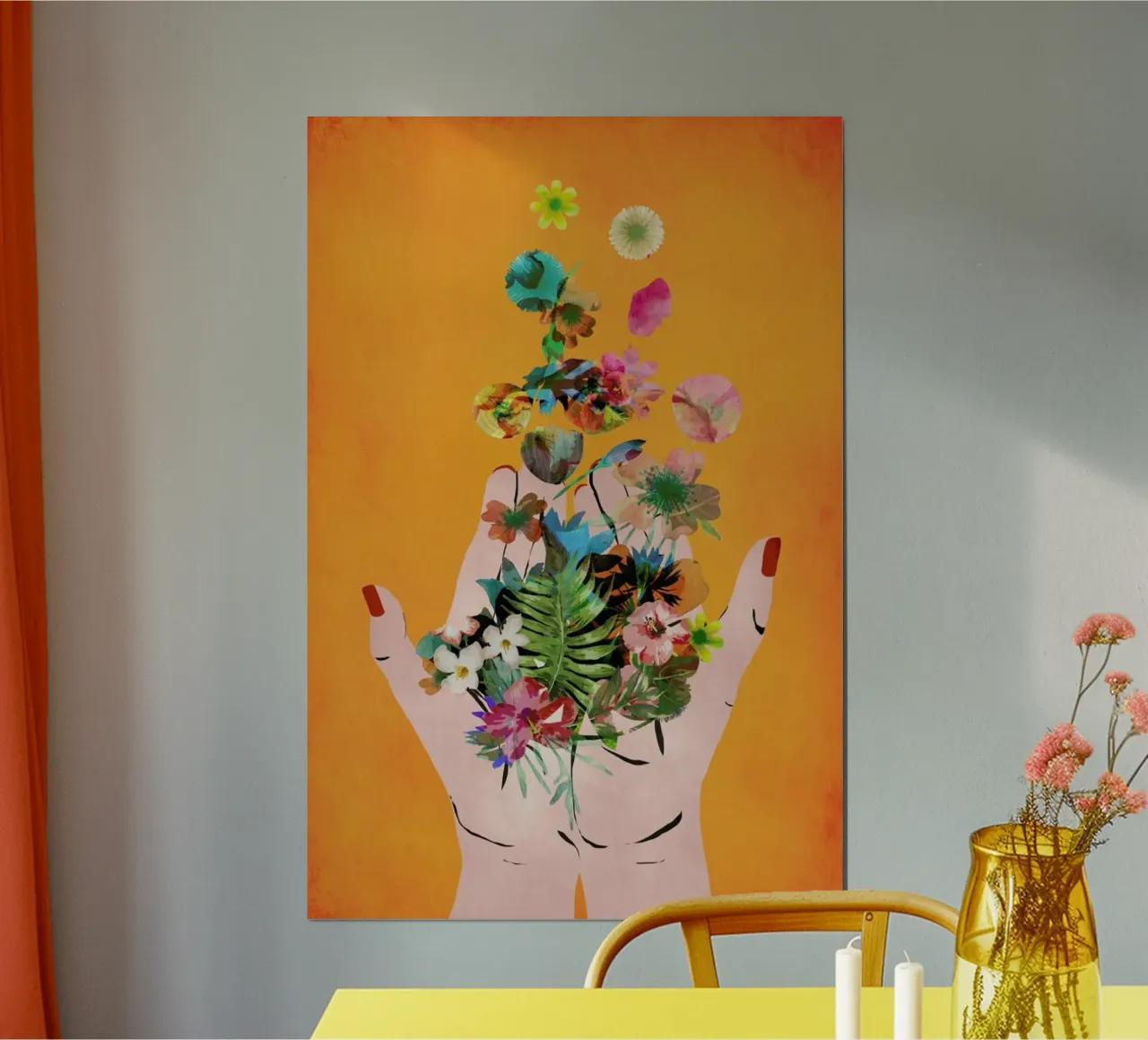 Frida's Hands poster met kunststof frame van treechild