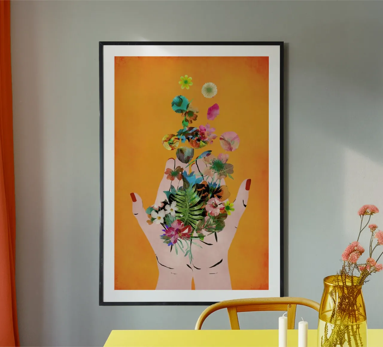 Frida's Hands poster met kunststof frame van treechild