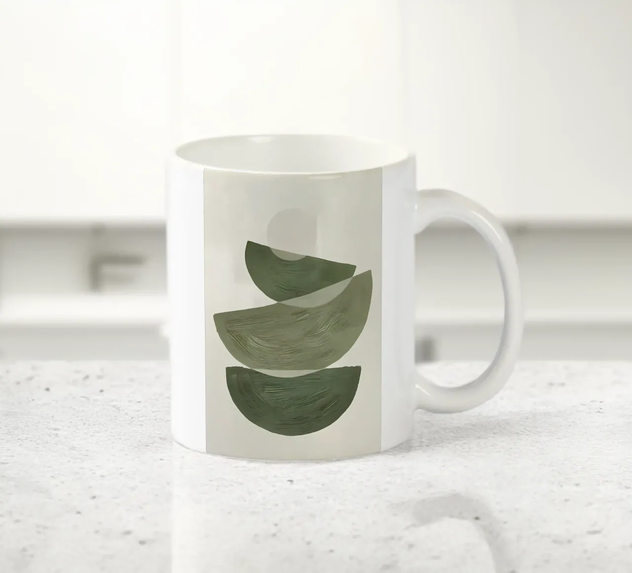 Grune grafische Formen No2 Keramik Tasse von Manhmai