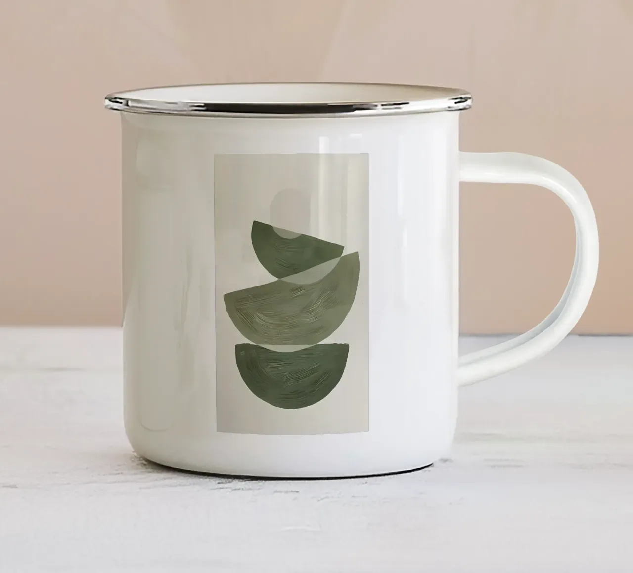 Basic graphic shapes No2 enamel mug by Manhmai