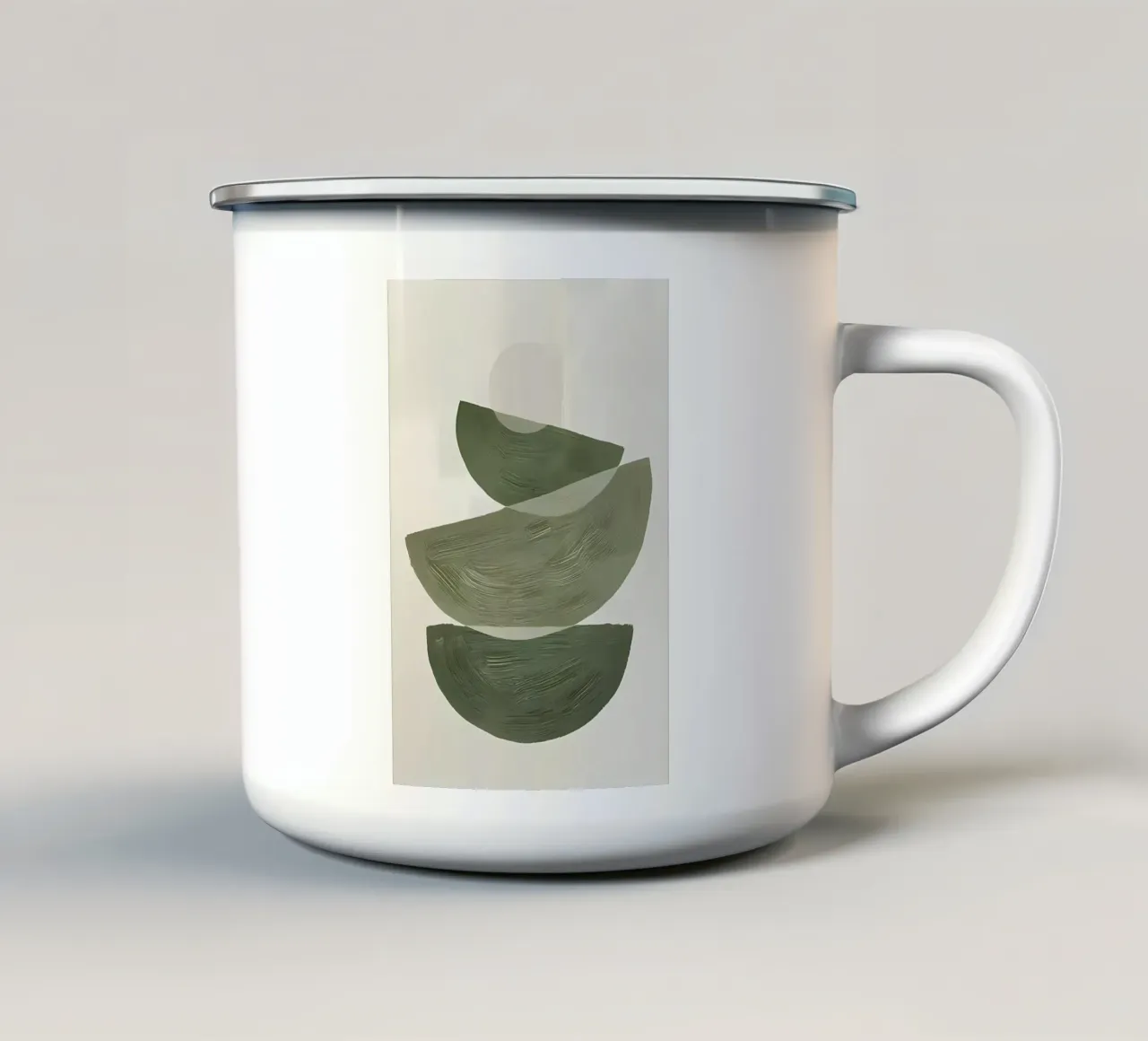 Basic graphic shapes No2 enamel mug by Manhmai