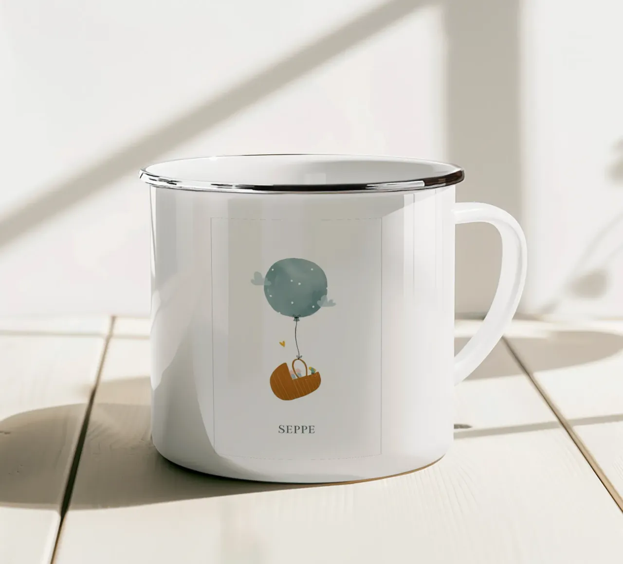 palloncino bambino tazza in smalto da mitaco