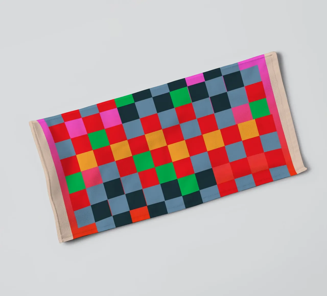 Scacchiera colorata asciugamano da bagno da Gaite