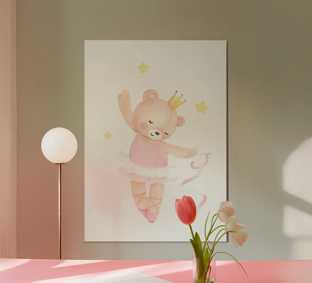orso bambino carino poster con telaio in alluminio da mitaco