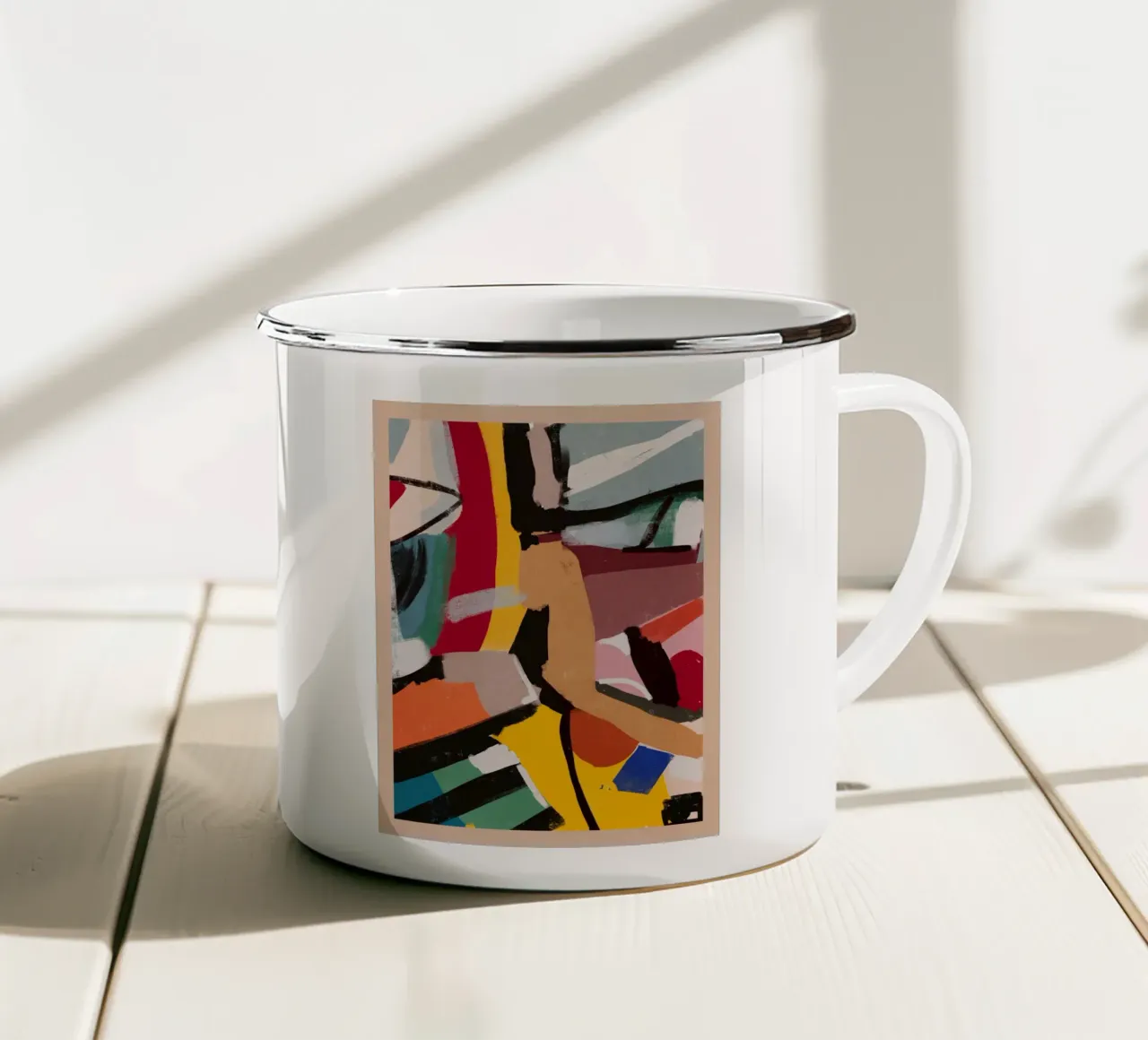Arte abstracto moderno 60 taza de esmalte de ThingDesign