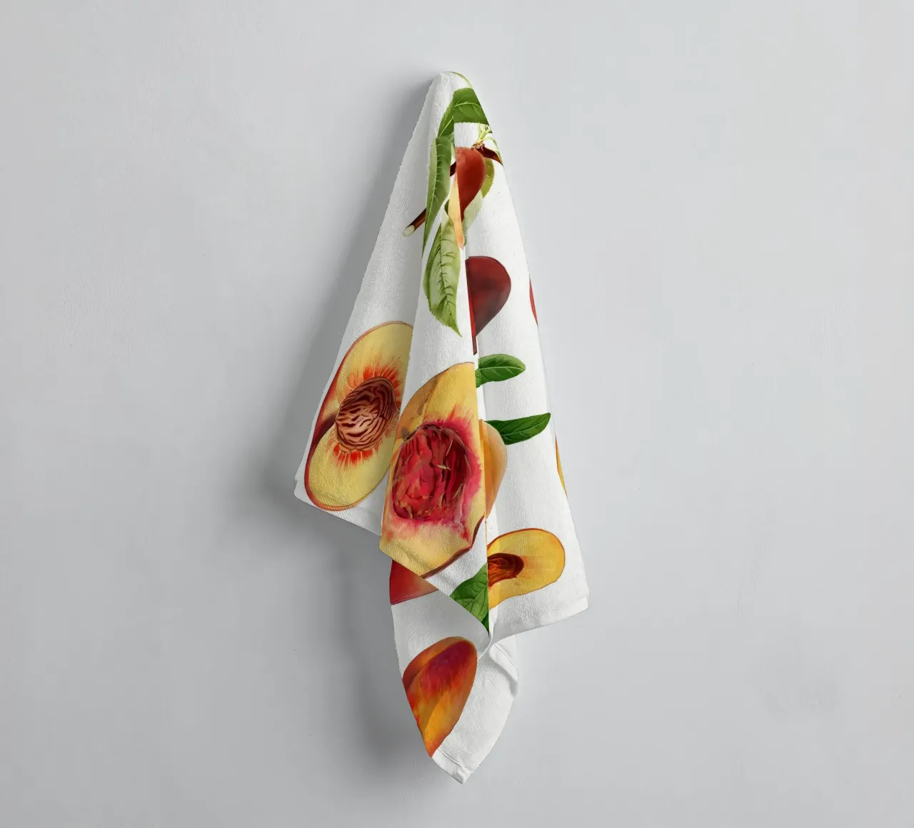 Hand gezeichnet frischen Pfirsich Set über Obst, Jahrgang, Blätter, des Handtuch von Manhmai