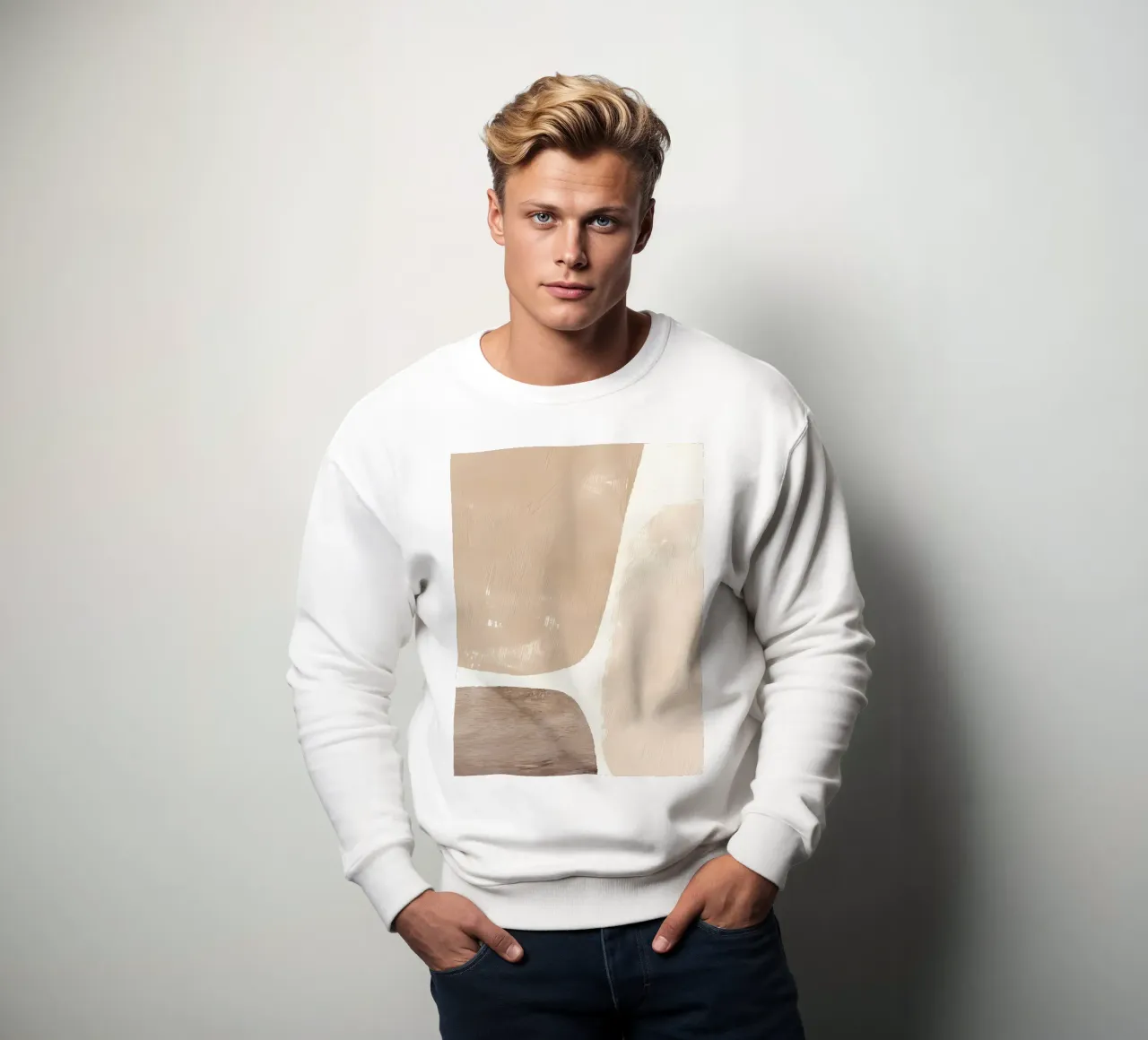 Macchie di colore beige felpa da mitaco