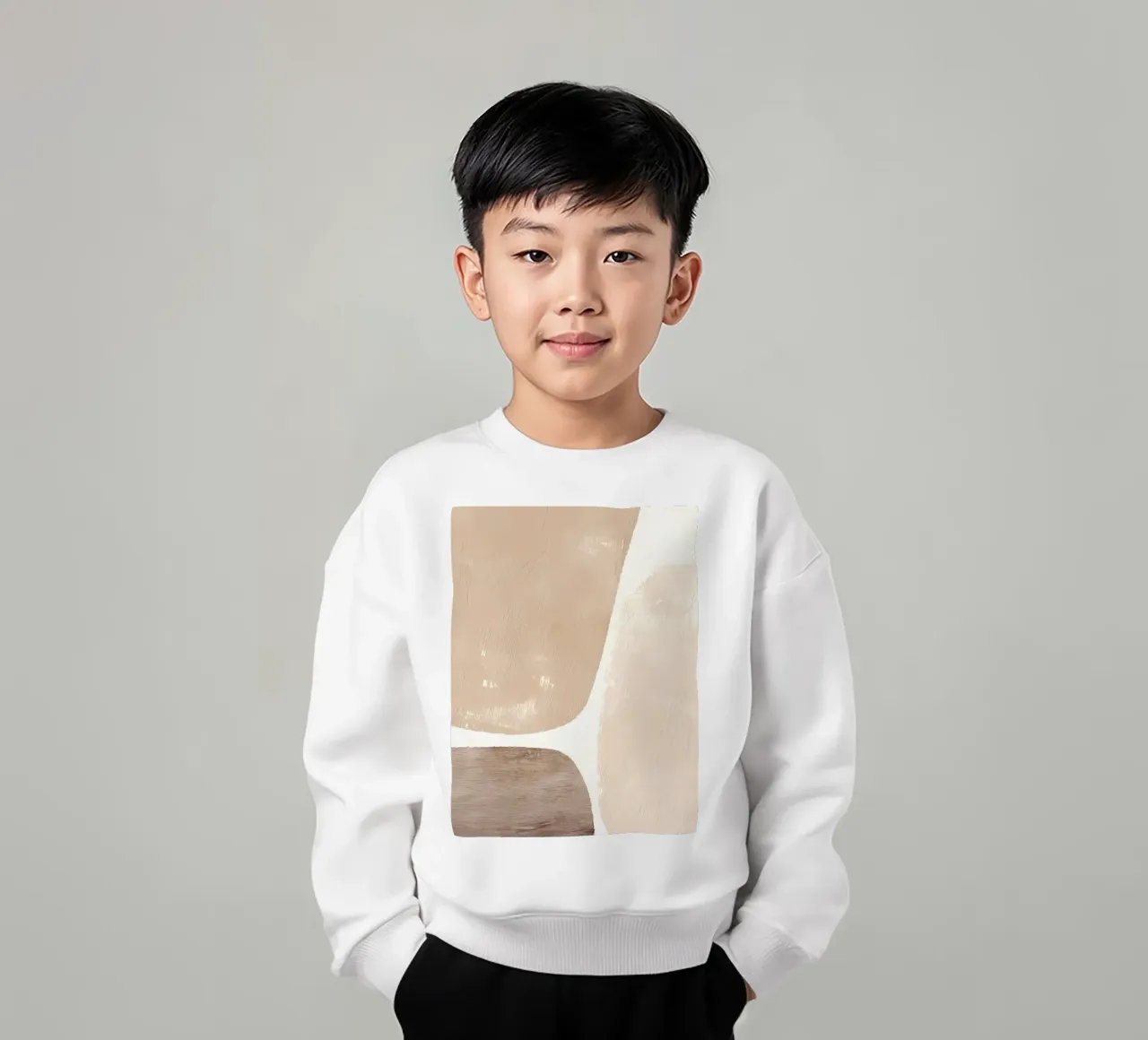 Macchie di colore beige felpa bambino da mitaco