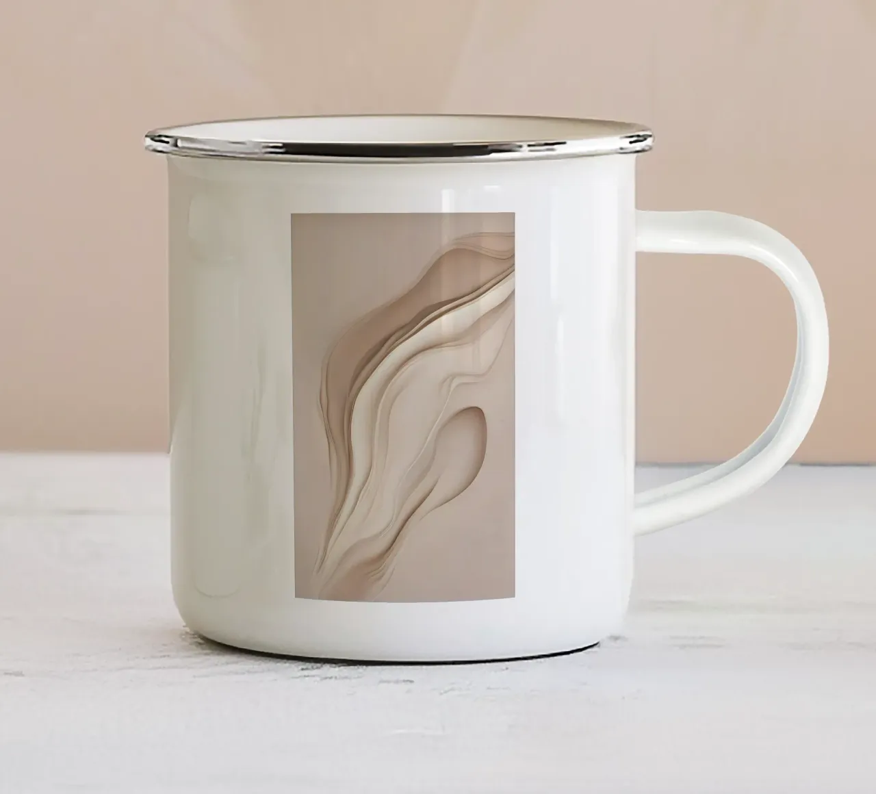 minimalismo beige (8) tazza in smalto da mitaco