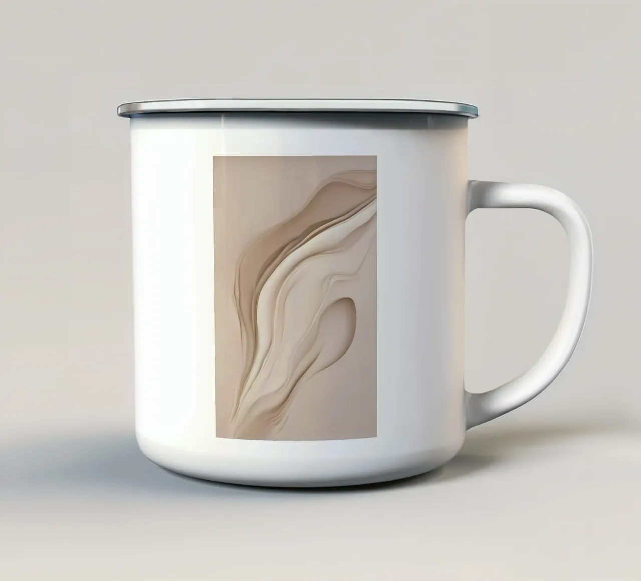 minimalismo beige (8) tazza in smalto da mitaco
