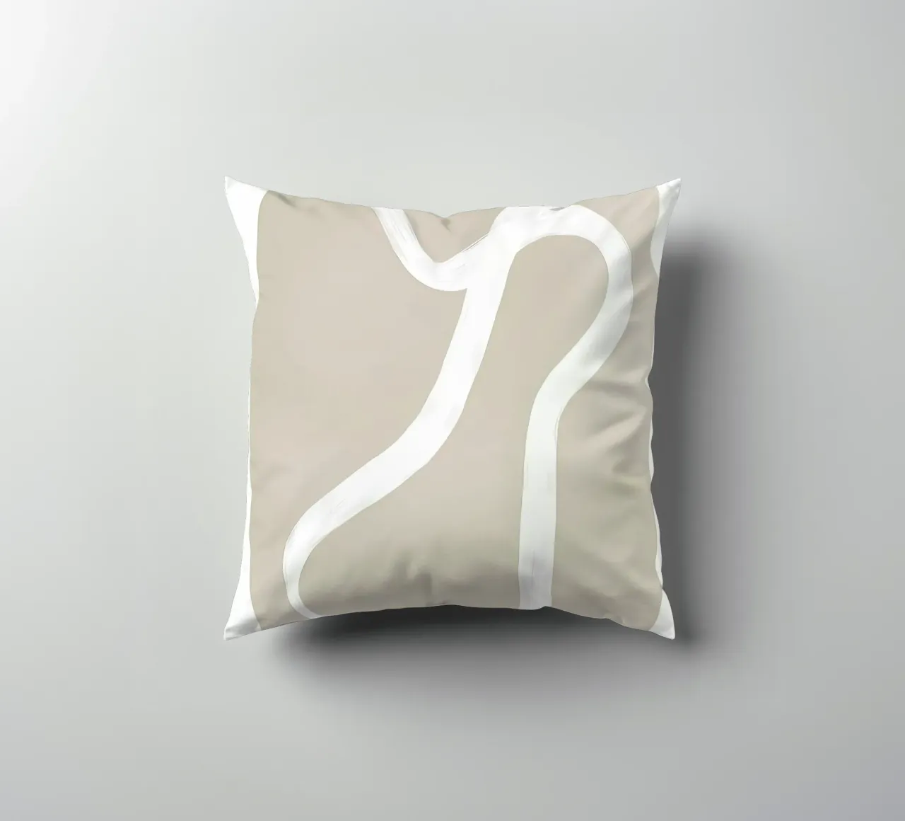 Beige decorative cushion by mitaco