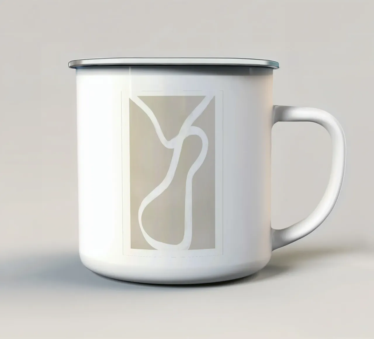 Beige tazza in smalto da mitaco