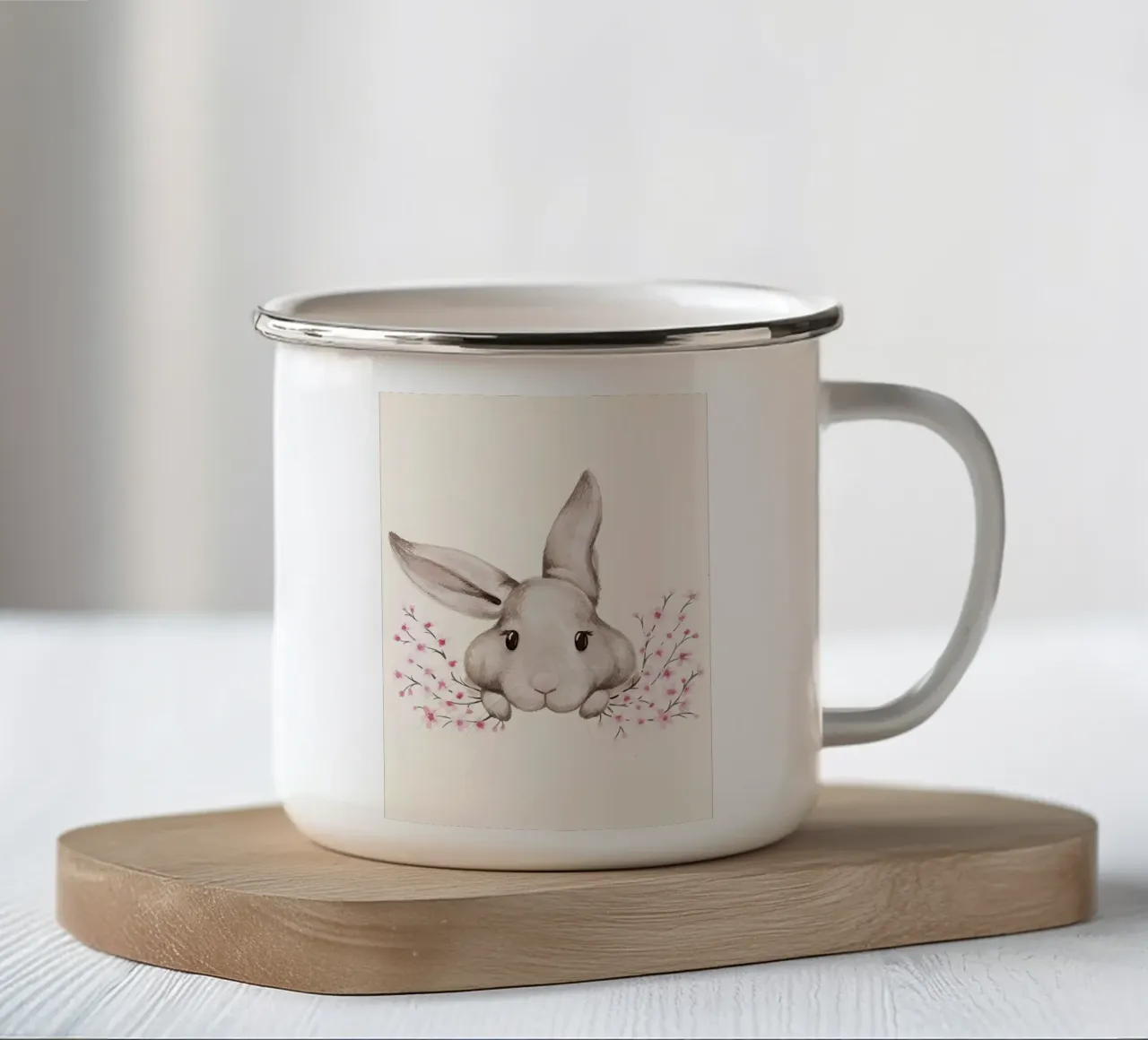 Haschenillustrazione tazza in smalto da Manhmai