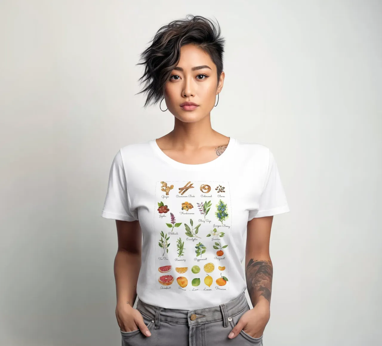 Herbs women's fitted t-shirt by Manhmai