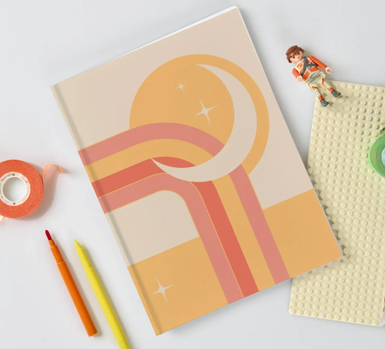 Geometric Abstraction Moon notebook by Gaite