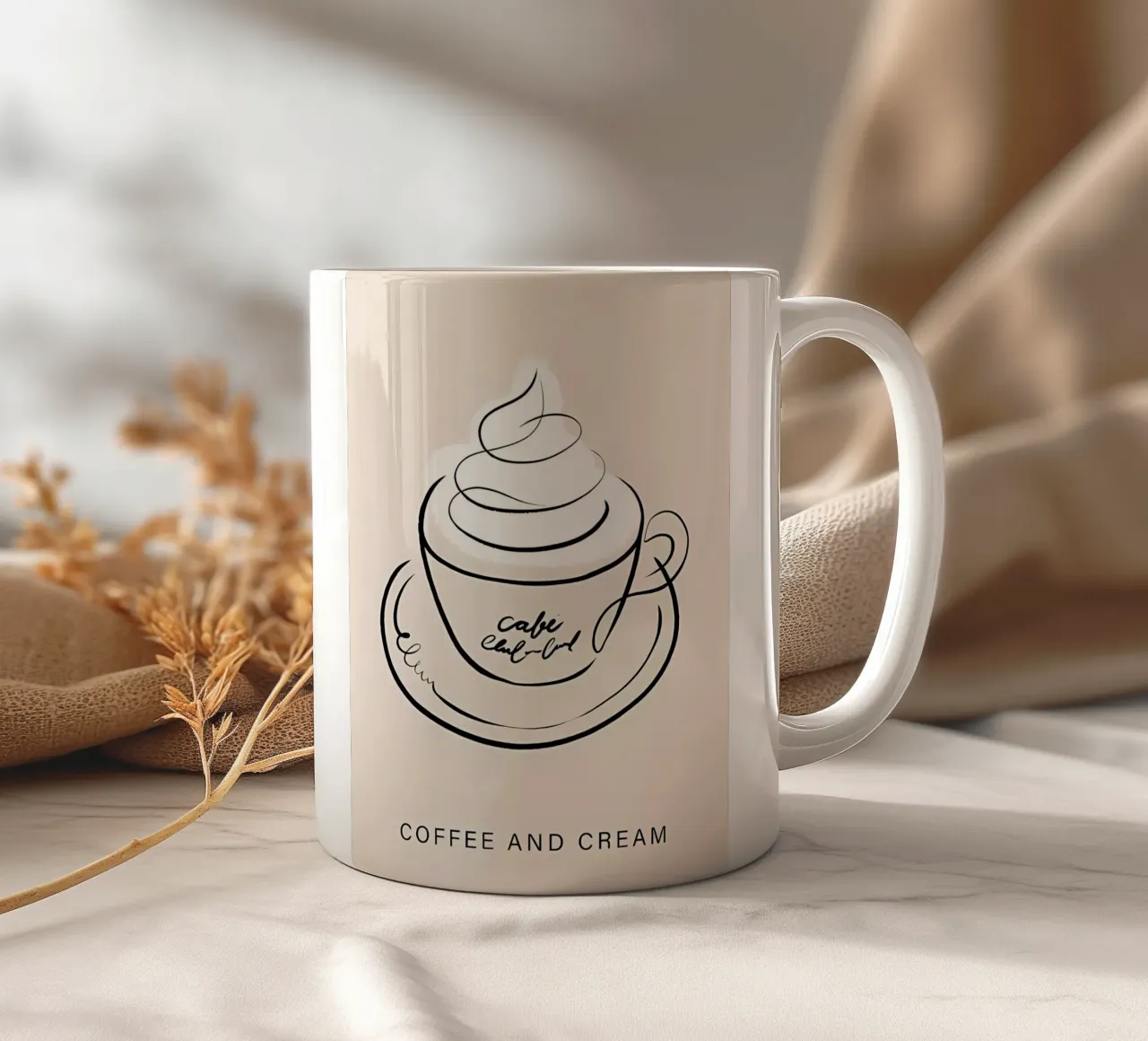 Caffè e panna tazza in ceramica da Manhmai