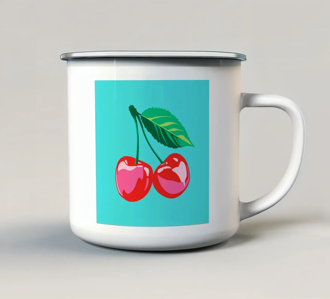 PopArt Cherry tazza in smalto da @madebymrsblack