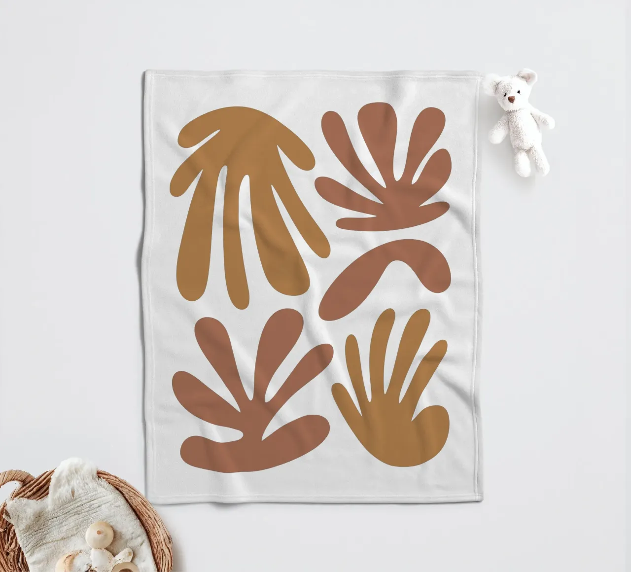 Boho Minimalist Leaves – Soft Pastel Botanical Design coperta in pile da Soleil Basque