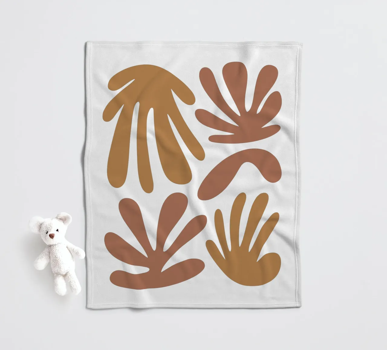 Boho Minimalist Leaves – Soft Pastel Botanical Design coperta in pile da Soleil Basque