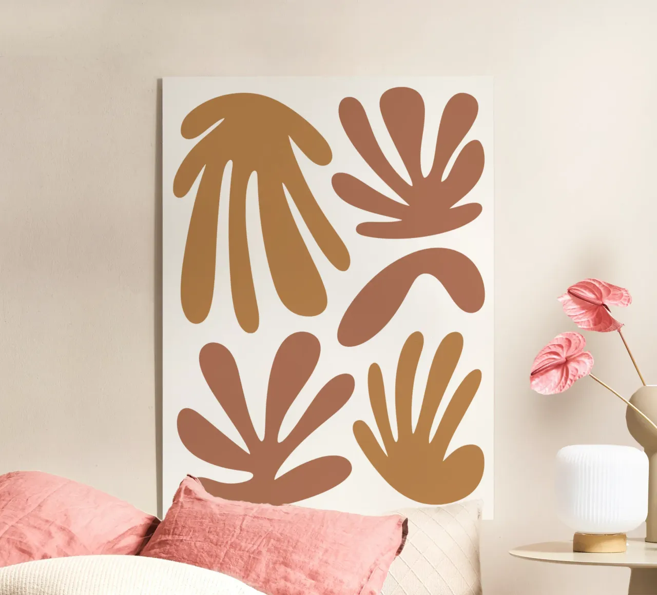 Boho Minimalist Leaves – Soft Pastel Botanical Design plexiglass da Soleil Basque