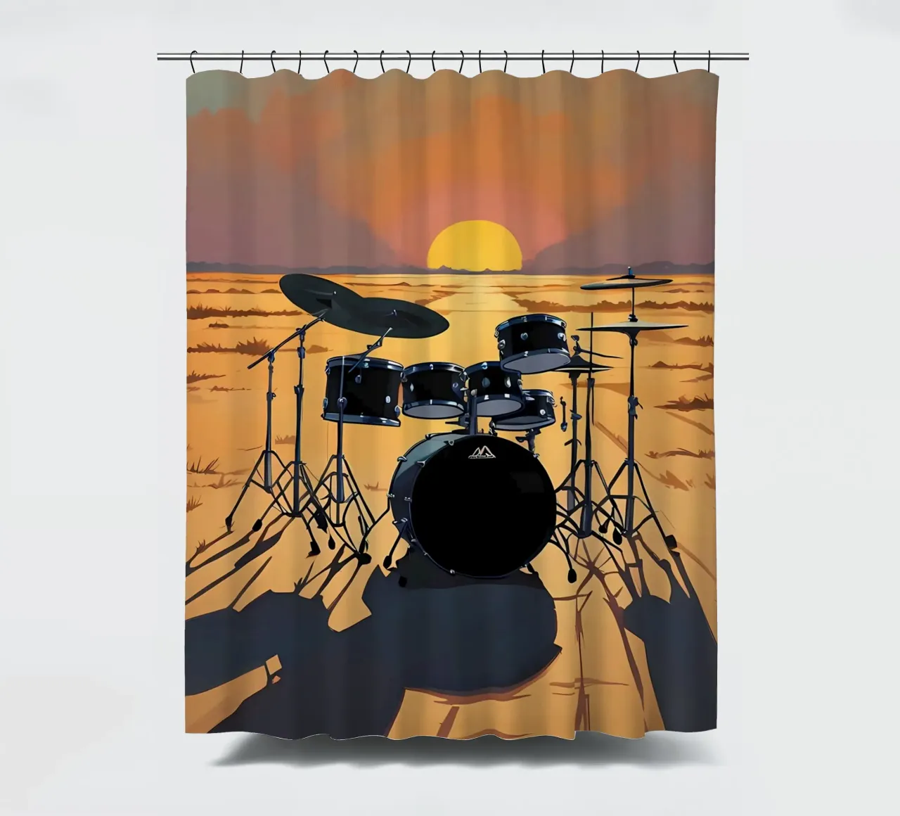 Deserted Drums shower curtain by mitaco