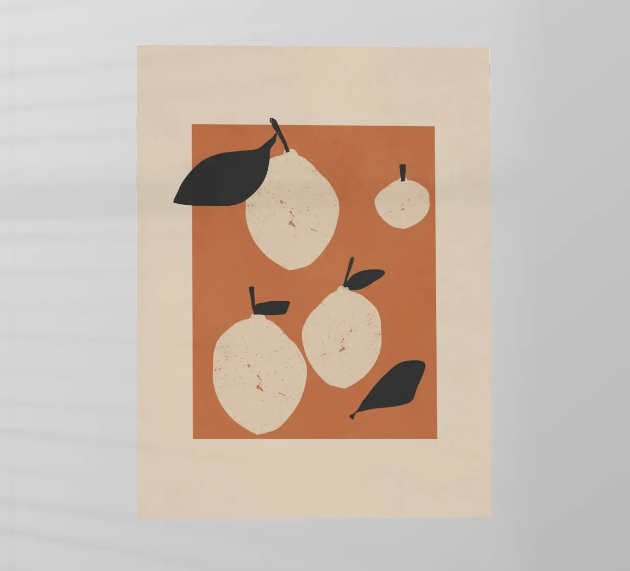 Minimalistische abstrakte Zitronen Backlit Folie von LeaDArt