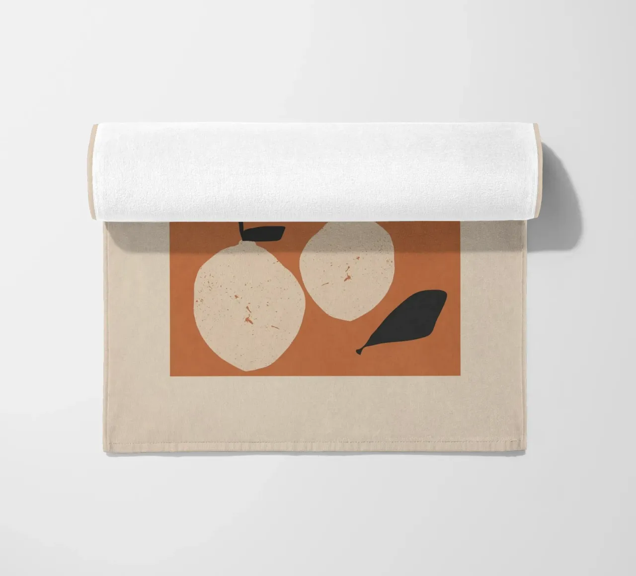 Minimalist Abstract Lemons beach towel by LeaDArt