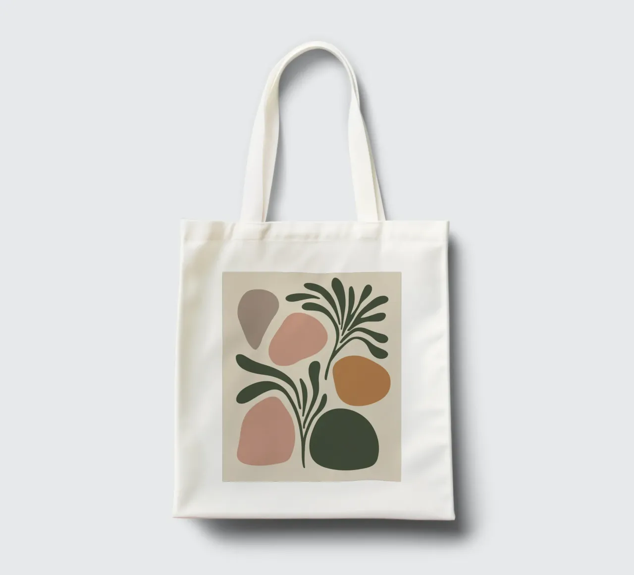 Boho Leaf & Abstract Shapes – Soft Pastel Minimalism borsa in juta da Soleil Basque
