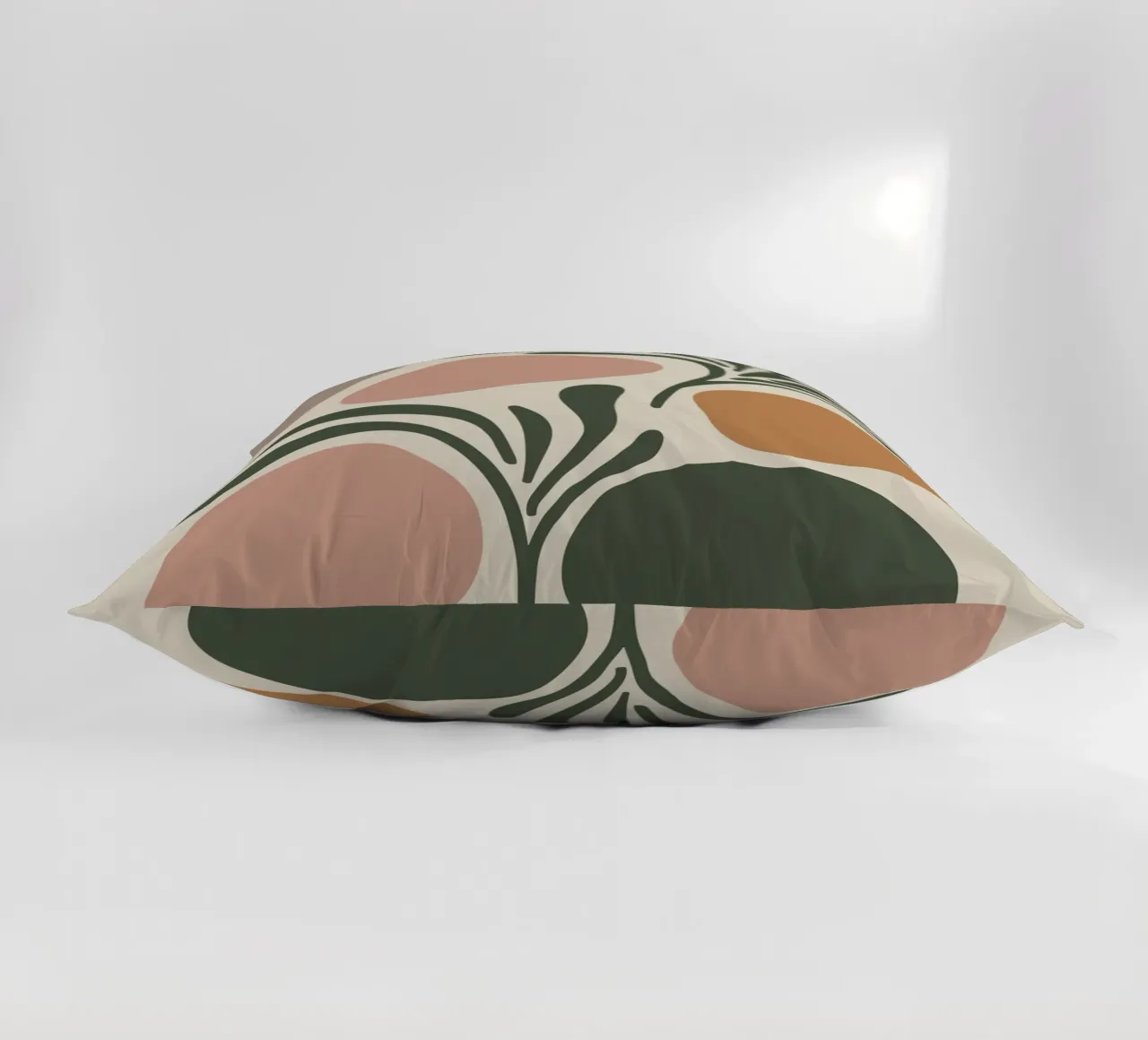 Boho Leaf & Abstract Shapes – Soft Pastel Minimalism decorative cushion by Soleil Basque