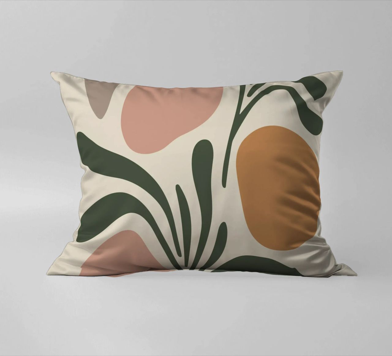 Boho Leaf & Abstract Shapes – Soft Pastel Minimalism cuscino da Soleil Basque