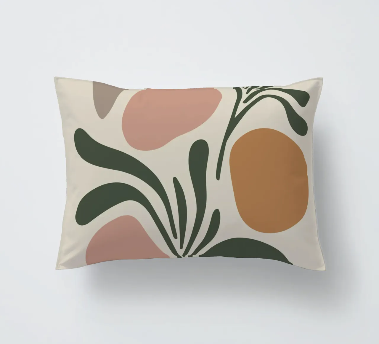 Boho Leaf & Abstract Shapes – Soft Pastel Minimalism cuscino da Soleil Basque
